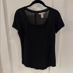 Banana Republic Black Short Sleeve Linen Tee